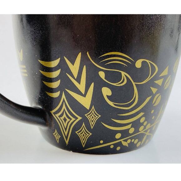 Starbucks Coffee - Brown Mug Gold Design - 12 oz - New Bone China - 2011 Diamond - Picture 5 of 9